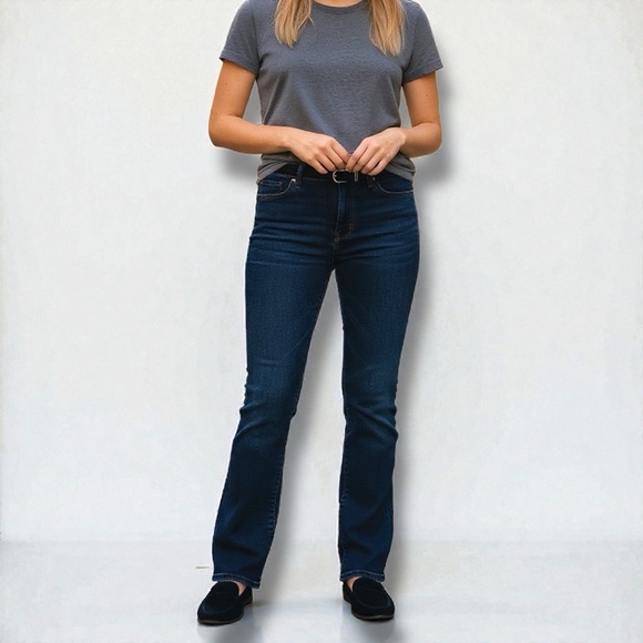 MotherThe Rascal Cuff Meet Me at Midnight Slim Straight Jeans 26/4 Dark Wash